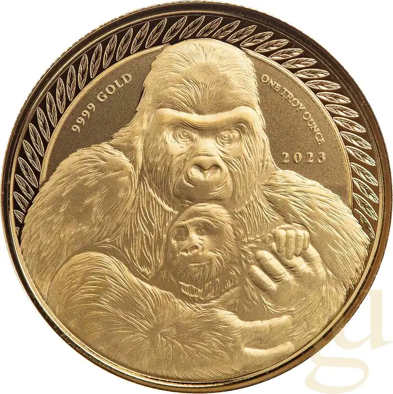 Bestpreis 1 Unze Goldmünze Kongo Gorilla 2023
