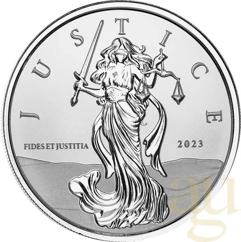 Neue Kollektion 1 Unze Silbermünze Gibraltar Lady Justice 2023