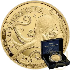 Expressversand 1 Unze Goldmünze Barbados Octopus 2023