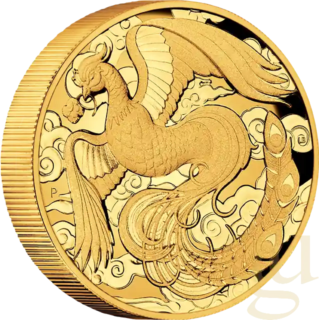 Kracherpreis 2 Unzen Goldmünze Australien Phönix 2022 - High Relief - polierte Platte