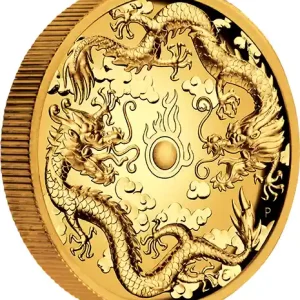 2 Unzen Goldmünze Australien Drache & Drache 2019 - High Relief - polierte Platte Sichere Zahlung