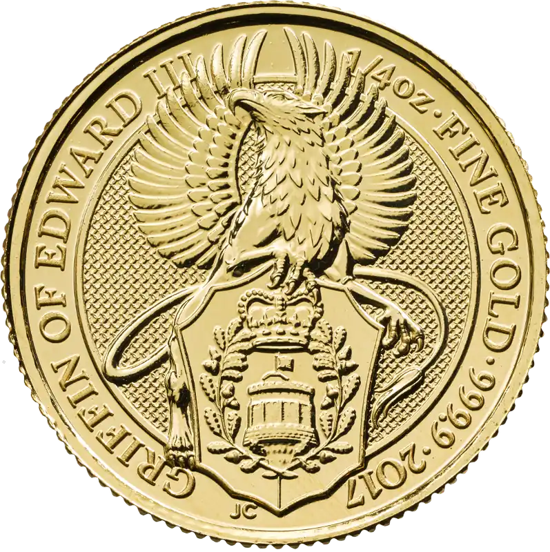Meistverkauft 1/4 Unze Goldmünze Queens Beasts Griffin 2017