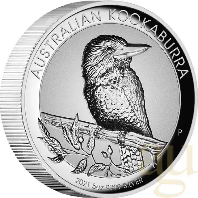 Sonderaktion 5 Unzen Silbermünze Australien Kookaburra 2021 - High Relief - Incuse - polierte Platte