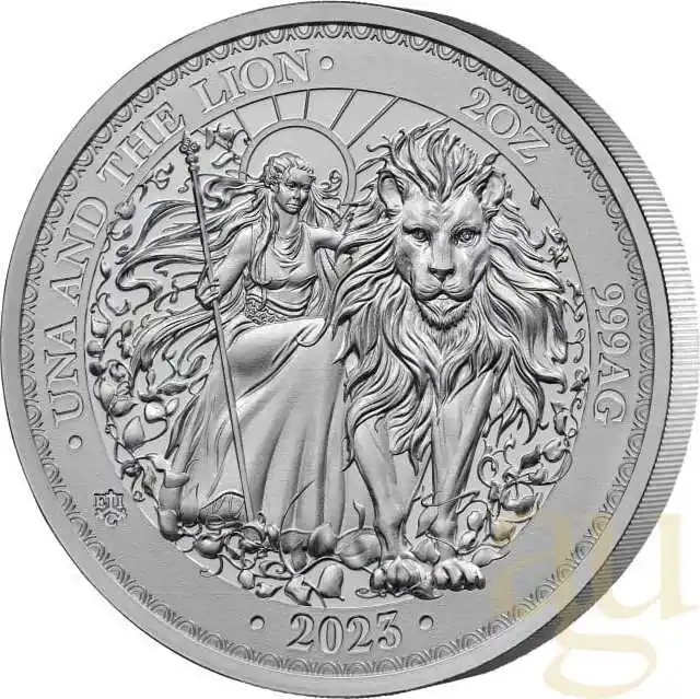 Top-Qualität 2 Unze Silbermünze St. Helena - Una and the Lion 2023