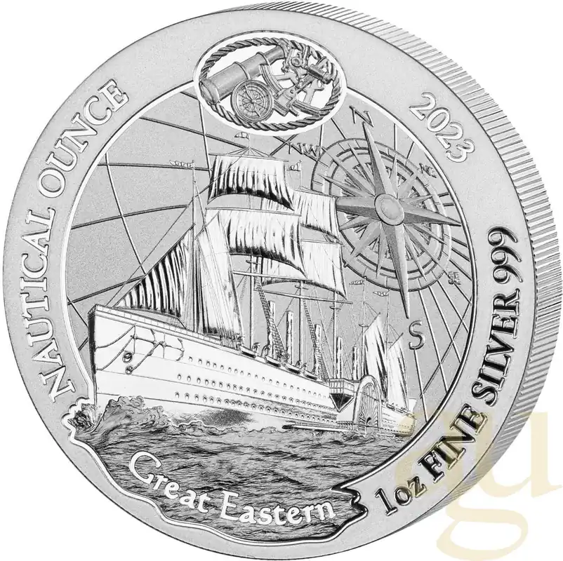 1 Unze Silbermünze Ruanda Nautical Serie - Great Eastern 2023 Geld-Zurück-Garantie