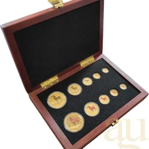 Markenware Goldmünzen Australien Lunar II Ziege 2015 - Ten Coin Set - coloriert / polierte Platte