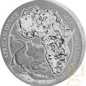 Premium 1 Unze Platinmünze Ruanda Nilkrokodil 2023