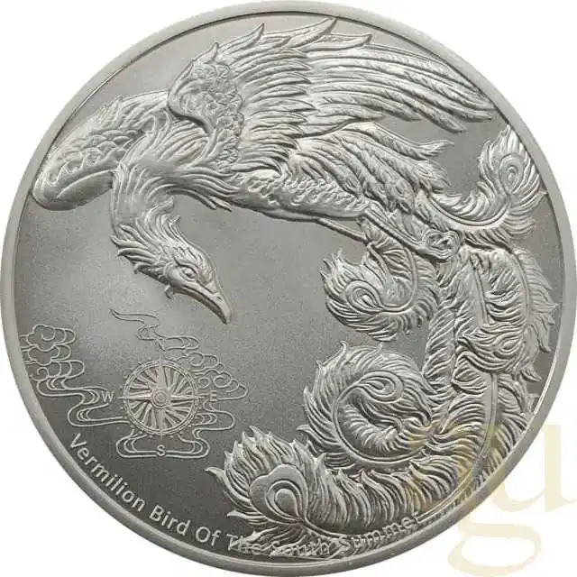 Beliebt 1 Unze Silbermünze Samoa Four Guardians - Vermilion Bird 2023