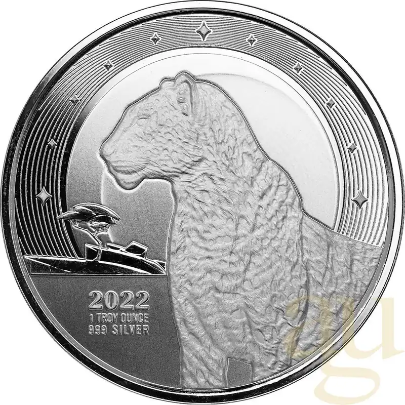 Limited Edition 1 Unze Silbermünze Afrika Ghana Leopard 2022