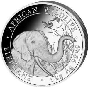 Weltweiter Versand 1 Kilogramm Silbermünze Somalia Elefant 2018