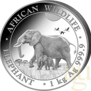 Schnäppchen 1 Kilogramm Silbermünze Somalia Elefant 2022