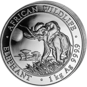 Abverkauf 1 Kilogramm Silbermünze Somalia Elefant 2016
