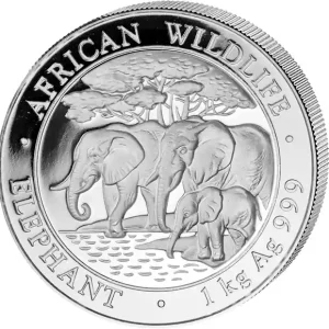 Neuheit 1 Kilogramm Silbermünze Somalia Elefant 2013