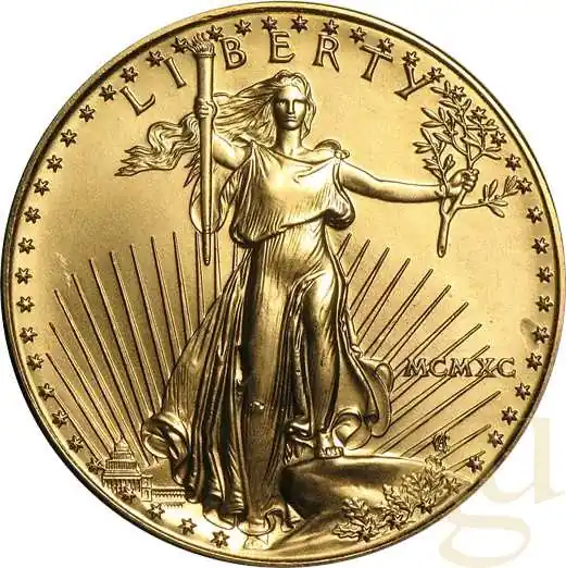1 Unze Goldmünze American Eagle 1990 Ab Werk