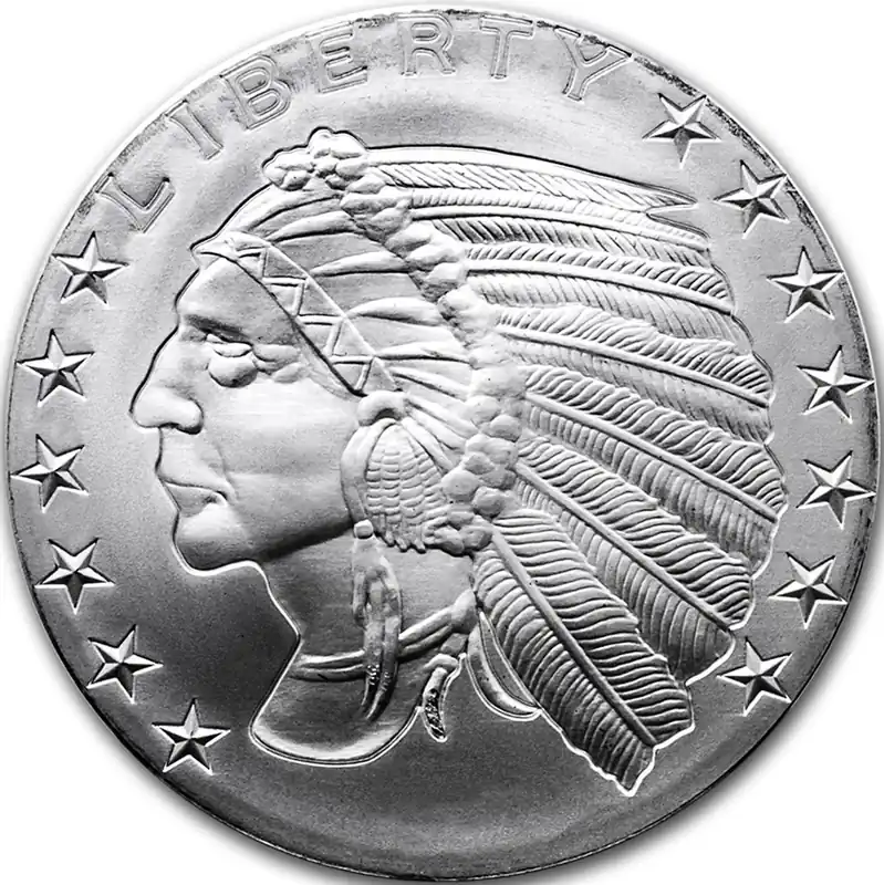 Finale Aktion 1 Unze Silber Incuse Indianer Round