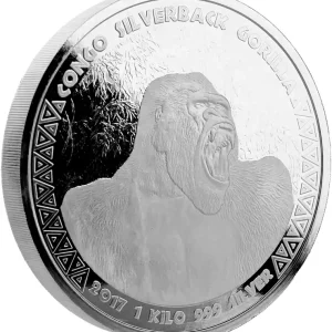 1 Kilogramm Silbermünze Afrika Kongo Silberrücken Gorilla 2017 Sofort Bestellen
