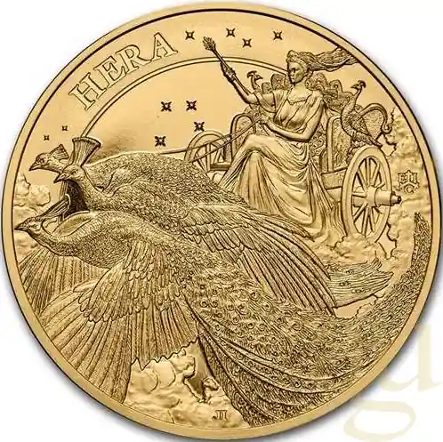 1 Unze Goldmünze The Goddesses Series: Hera and the Peacock 2022 Sofort Bestellen