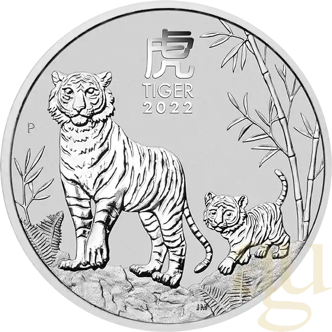 Gratis Versand 5 Unzen Silbermünze Australien Lunar III Tiger 2022
