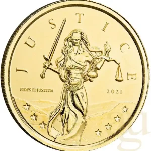 Heißes Angebot 1 Unze Goldmünze Gibraltar Lady Justice 2021