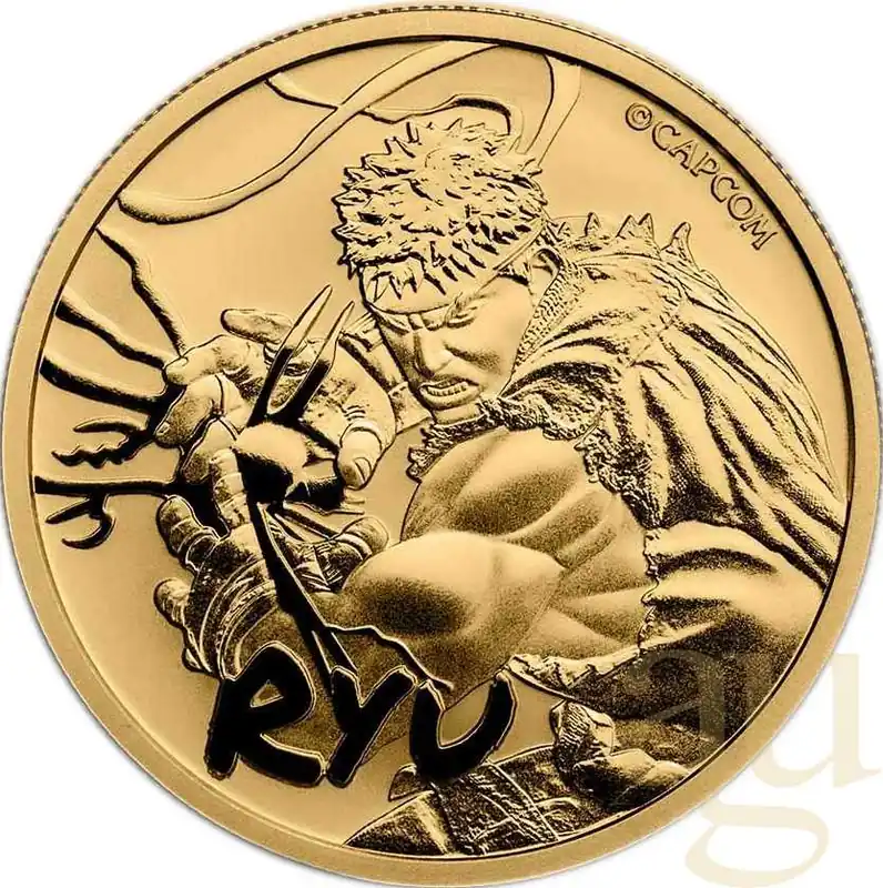 1 Unze Goldmünze Tuvalu Street Fighter Ryu 2022 Nur Heute