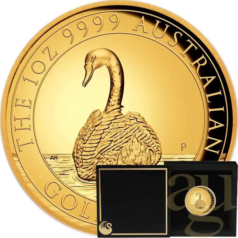 Garantierte Lieferung 1 Unze Goldmünze Australien Schwan 2023 - High Relief - polierte Platte