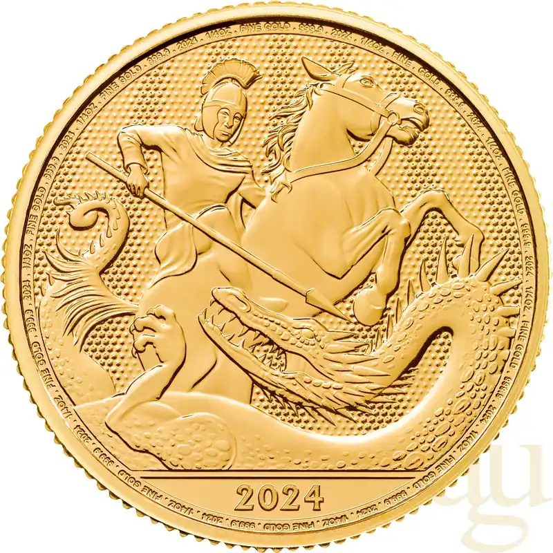 1/4 Unze Goldmünze St. George and the Dragon 2024 Exklusiv