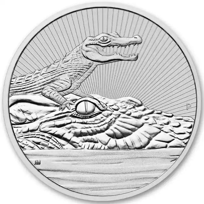 2 Unzen Silbermünze Australien Next Generation - Piedfort Krokodil 2019 Im Trend