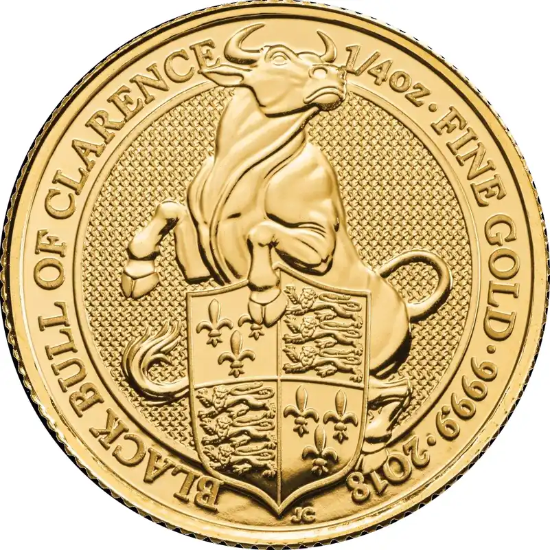 1/4 Unze Goldmünze Queens Beasts Black Bull 2018 Letzte Chance