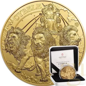 Weltweiter Versand 1 Unze Goldmünze The Goddesses Series: Cybele and the Lions 2024