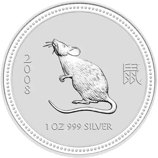 Begrenztes Angebot 1 Unze Silbermünze Australien Lunar I Maus 2008