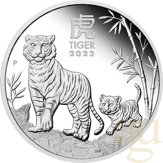 Sofort Bestellen 1 Unze Silbermünze Australien Lunar III Tiger 2022 - polierte Platte