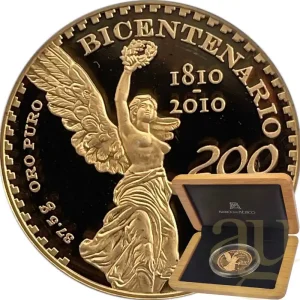 Gleich Bestellen 200 Pesos Goldmünze Mexiko Bicentenario 2010 - polierte Platte