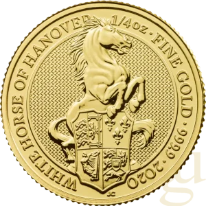 1/4 Unze Goldmünze Queens Beasts White Horse 2020 Geld-Zurück-Garantie