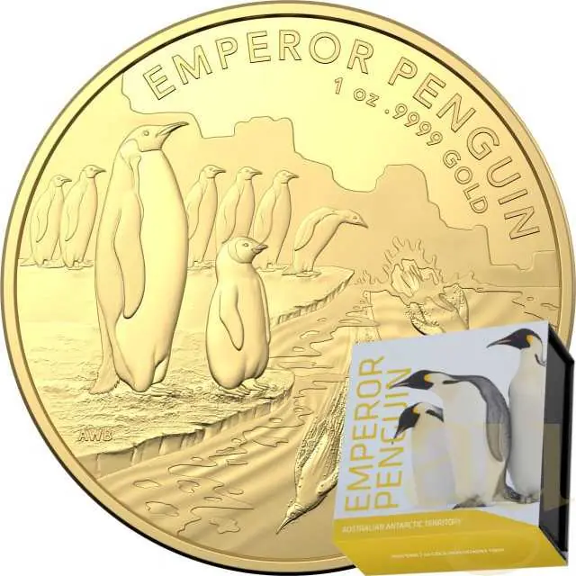 1 Unze Goldmünze Australien Antarctic Territory - Emperor Penguin 2023 Finale Aktion