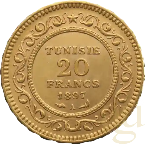 Ab Werk 20 Francs Goldmünze Tunesien