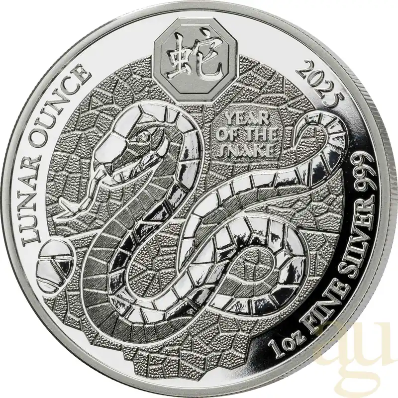 1 Unze Silbermünze Ruanda Lunar Schlange 2025 - polierte Platte Kostenfreie Lieferung