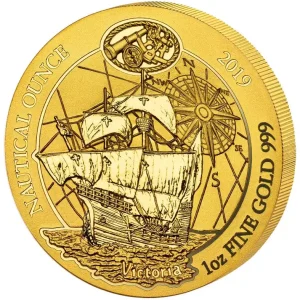 1 Unze Goldmünze Ruanda Nautical Serie - 500 Jahre Victoria 2019 Preis Gesenkt