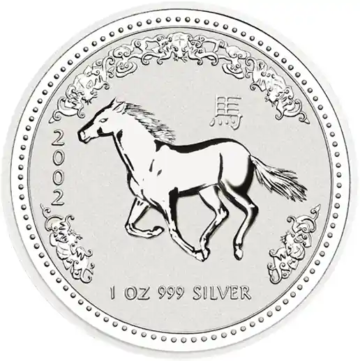 1 Unze Silbermünze Australien Lunar I Pferd 2002 Preis Gesenkt