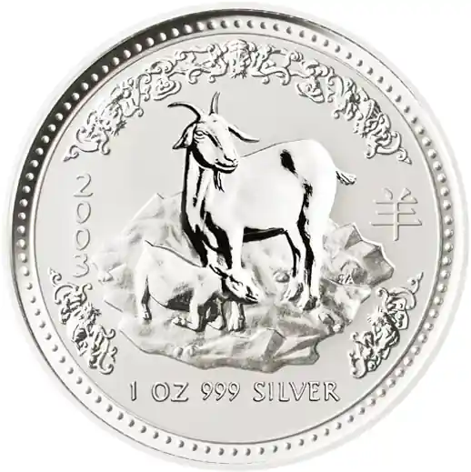 Top-Qualität 1 Unze Silbermünze Australien Lunar I Ziege 2003