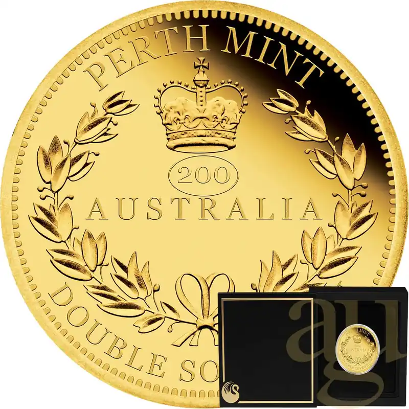 Ab Werk Double Australian Sovereign 2019 Goldmünze polierte Platte