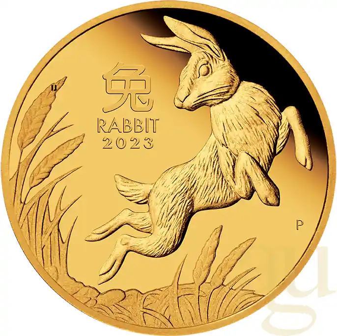 Neuheit 1/4 Unze Goldmünze Australien Lunar III Hase 2023 - polierte Platte