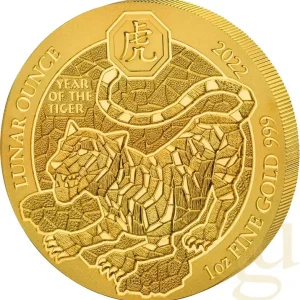 Preisknaller 1 Unze Goldmünze Ruanda Lunar Tiger 2022