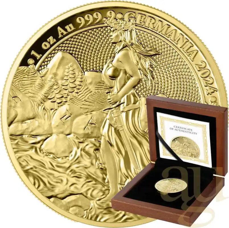 Billig 1 Unze Goldmünze Germania 2024 proof