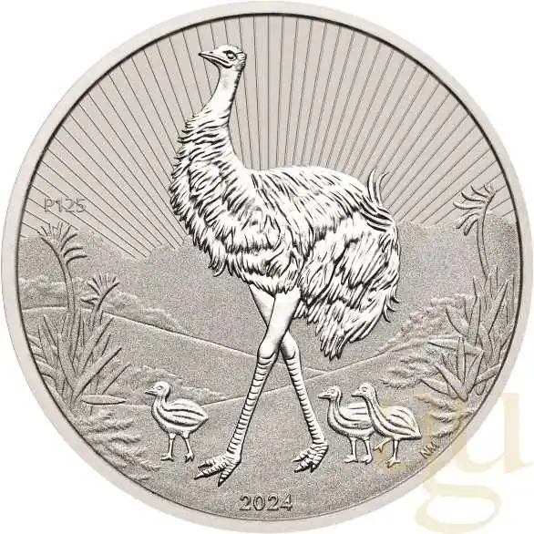 2 Unzen Silbermünze Australien Next Generation - Piedfort Emu 2024 Weltweiter Versand