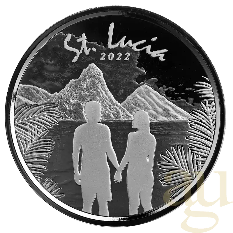 Günstig 1 Unze Silbermünze EC8 St. Lucia - Couple 2022