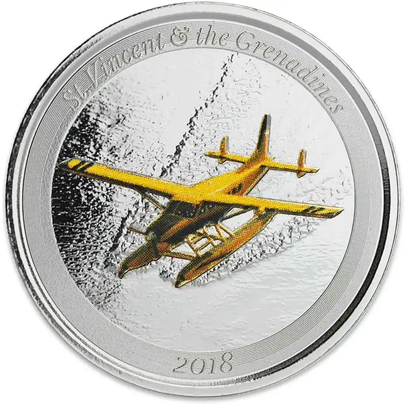 1 Unze Silbermünze EC8 St. Vincent & The Grenadines - Seaplane 2018 coloriert Großhandel