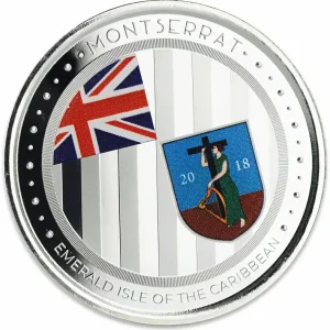 Neu 1 Unze Silbermünze EC8 Montserrat - Emerald Isle of the Caribbean 2018 - coloriert
