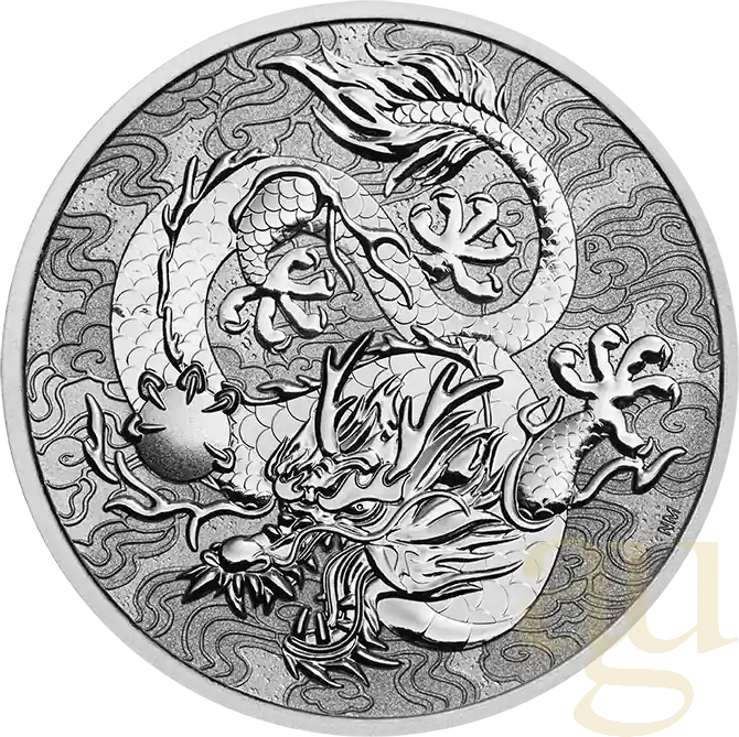1 Unze Platinmünze Australien Chinese Myths and Legends - Drache 2022 - Reverse polierte Platte Ab Werk