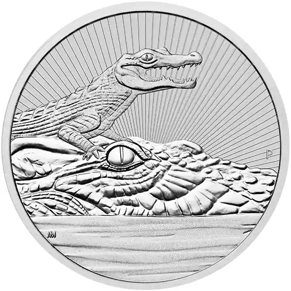 10 Unzen Silbermünze Australien Next Generation - Piedfort Krokodil 2019 Gratis Versand