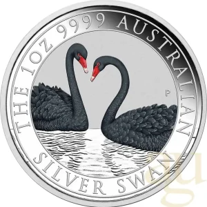 Preisreduziert 1 Unze Silbermünze Australien Schwan 2022 - coloriert